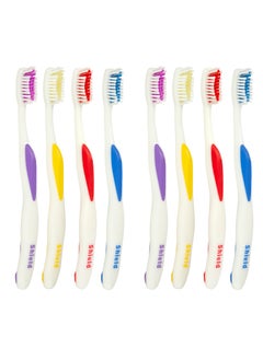 Buy Shield Care Sensation Expert Toothbrush with Care Cap, Removes Plaque and Surface Stains, Ergonomic Rubber Handle, Soft Bristles, Ideal for Adults, 8 Count (Pack of 1) in UAE