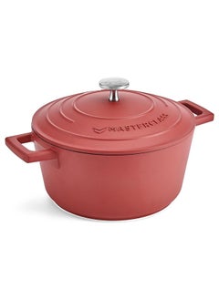 اشتري MasterClass Small Casserole Dish with Lid 2.5L/20 cm, Lightweight Cast Aluminium, Induction Hob and Oven Safe, Red في الامارات