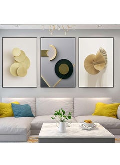 اشتري 3PCS Wall Art Bright Style Minimalist Decor Modern Abstract Canvas Prints Poster Picture Framed Paintings Decorations في الامارات