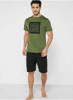 Buy Coffee & More Coffee Pyjama Shorts Set in UAE