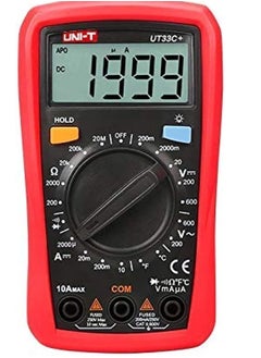 Buy UNI-T Ut33C Plus Digital Palm Size Multi Meter Voltmeter Ammeter Resistance Lcr And Temperature With Backlight in UAE