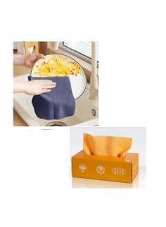 Buy 20 Sheets Cleaning Cloths Towels Microfiber Reusable Dish Cloths with Dispenser Box in Egypt