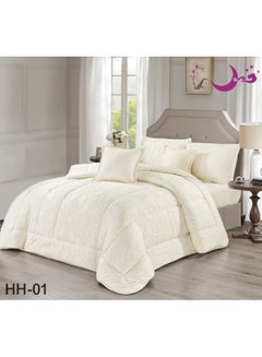 Buy Luxurious single comforter set with medium summer filling, consisting of 4 pieces /Single size160+210cm in Saudi Arabia