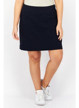 اشتري Women Seamed Side-Zip Mini Skirt, Navy Blue في الامارات