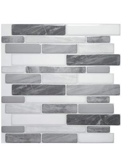 Buy 4-Sheet Self Adhesive Backsplash Tiles for Kitchen Bathroom, 12 in. x 12in. Grey Marble Design in UAE