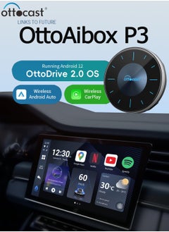 Buy OTTOCAST PICASOU 3 8G+128G CarPlay AI TV Box to Wireless Android Auto Car Play Android 12 for Toyota Kia Hyundai VW Car Accessories in Saudi Arabia