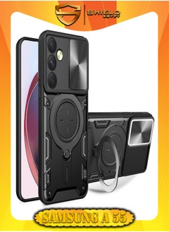 Buy SHIELD EGYPT For Samsung Galaxy A55 Armored Camera Shield Cover Camera Lend Protection, Built-in 360° (Black) in Egypt