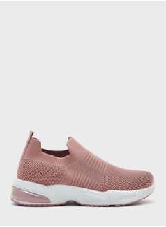 Buy Tonal Striped Knit Slip On Comfort Shoe in Saudi Arabia