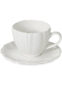 Buy Zest Cup & Saucer, White - 280ml in UAE