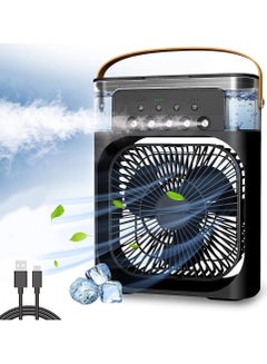 Buy New Desktop Water Cooling USB Fan Humidifier, Household Mute Portable Spray Cooling Electric Fan, One-click Fast Cooling, Big Quiet With Cool Light, Cool And Non-drying, Lightweight USB Fan Humidifier in UAE