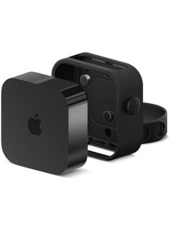 اشتري Multi Mount Apple TV 4k (3rd Generation) 2022 Case Cover [3 Mount Options - Magnet, Hang, Screw] Prevents Overheating - Black في الامارات