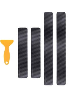 Buy Car Door Sill Protector 4pcs Car Door Sill Scuff Guard 3D Carbon Fiber Scuff Protective Door Sill Cover Panel Sticker Welcome Pedal Protect Anti-kick Scratch for Cars Doors in UAE