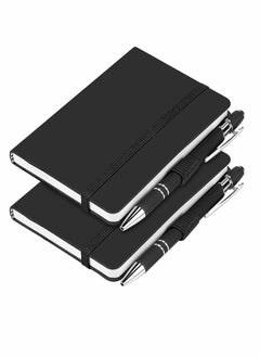 Buy Pocket Notebook, 2 Pack Small Notebook with Pen, A6 Size Journal Hardcover Notebook in Saudi Arabia