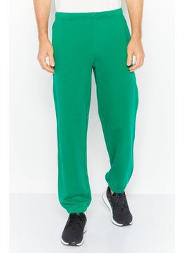 اشتري Men Regular Fit Brand Logo Sweatpants, Green في الامارات