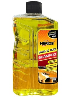 Buy Herios Wash & Wax Shampoo for Cars, 450ml, Contains Carnauba Wax in UAE