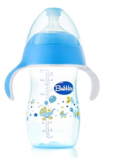 Buy Bubbles Natural Feeding Bottle 280 ml With Hand - blue in Egypt