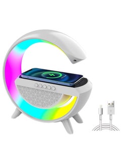 Buy G Speaker Led Smart Atmosphere Lamp G-shaped Wireless Charger With Clock Night Light Sunrise in UAE