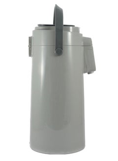 Buy Tea & Coffee Vacuum Flask With Pump, Insulated Double Wall Glass, 3 Litre Capacity, Grey in UAE