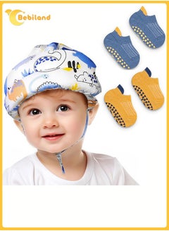 Buy Baby Helmet with 2 Pair of Socks for Crawling Walking, Baby Head Protector, Head Protection for Infant No Bumps Soft Cushion Toddler Safety Head Guard in Saudi Arabia