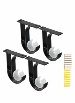 Buy Curtain Rod Bracket, Ceiling Mount Bracket, Aluminum Alloy Closet Rod Bracket with Plastic Buckle, Heavy Duty Curtain Rod Bracket with Matching Screws in Saudi Arabia