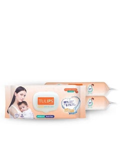 Buy Sensitive Baby Wet Wipes Peach Fruit Extracts+ Vitamin E Lid Pack (72 Wipes X 3 Pack) in UAE