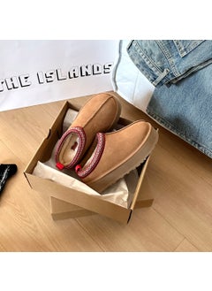 Buy A large number of in stock wholesale low-top TAZZ tarts woven Gigi thick-soled ethnic style cotton slippers warm snow boots Maroon Maroon in UAE