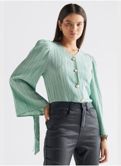 Buy V-Neck Button Down Top in UAE