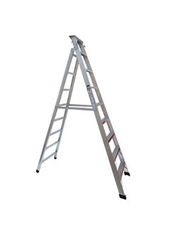 اشتري Dual Purpose Aluminum Ladder - Lightweight, Telescoping Ladder for Home, Office & Outdoor Use | 9 Steps Folding Ladder with Anti-Slip Design | Heavy-Duty Multi-Use Ladder | 2.7 Meters في الامارات