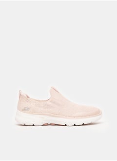 اشتري SKECHERS GO WALK 6 - GLIMMERING SLIP-ON SNEAKERS FOR WOMEN IN LIGHT PINK في مصر