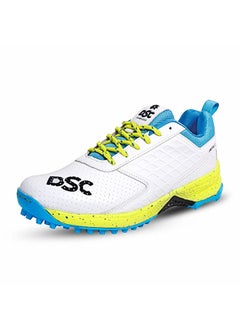 اشتري Jaffa 22 Cricket Shoes | White/Lime - Yellow | For Boys and Men | Lightweight | Embossed Design | 9 UK, 10 US, 43 EU في الامارات