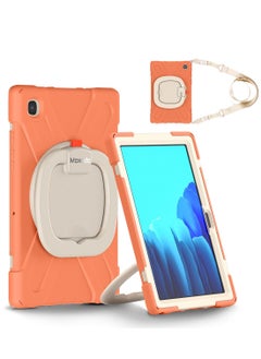 اشتري Moxedo Heavy Duty Shockproof Rugged Protective Colorful Case with 360 Rotating Kickstand and Shoulder Strap for Kids Compatible for Samsung Galaxy Tab A7 10.4 Inch (T500/T505) - Living Coral في الامارات