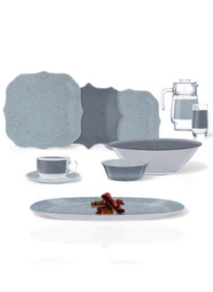 Buy Arcopyrex luminarc dinner set 46 piece - INGMAR BLUE & GREY in Egypt