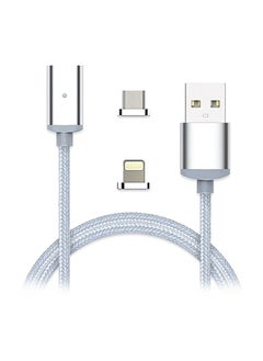 Buy Two-In-One Magnetic Data Cable Silver in UAE