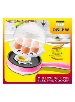 Buy Automatic 2 in 1 Multifunctional Electric 7 Egg Boiler Roaster Heater Fryer Cooker Steamer with Non Stick Frying Pan in UAE
