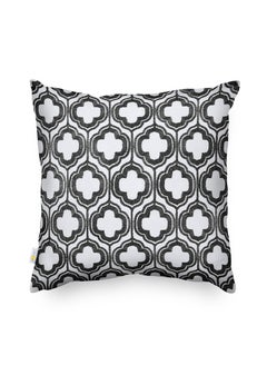 Buy Decorative Embroidered Cushion Cover black/White 45x45Cm (Without Filler) in Saudi Arabia