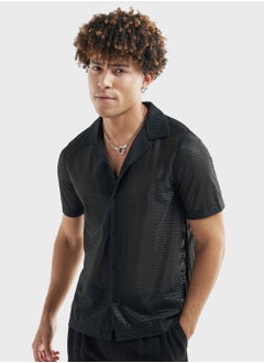 Buy Textured Regular Fit Shirt in Saudi Arabia