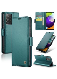 Buy CaseMe Flip Wallet Case For Samsung Galaxy A52 4G /A52 5G RFID Blocking PU Leather Wallet Flip Folio Case with Card Holder Kickstand Shockproof Phone Cover - Green in Egypt