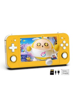 Buy RG505 Retro Game Handheld Game Console with 128GB TF-card Built-in 3000+ Games, 4.95-inch OLED Touch Screen with Android 12 System, Unisoc Tiger T618 and Compatible with Google Play Store (Yellow) in Saudi Arabia