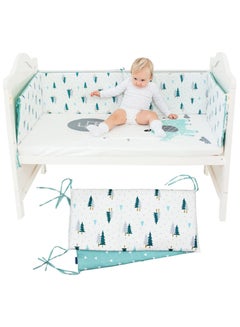 اشتري Baby Cot Bumper, 1 Pcs 120CM Breathable Crib Bed Liner Bumper Set Cotton Crib-Liner for Sleep Protection Soft & Breathable Mesh Crib Protector Pad(120 * 30cm) في السعودية