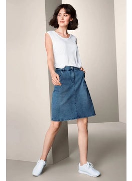 اشتري Women Washed Mini Denim Skirt, Blue في الامارات