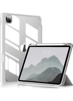 Buy Case Cover For Apple iPad Pro 11 inch (2022/2021/2020/2018) Generation with Pencil Holder, [Support Apple Pencil Charging and Touch ID], Clear Transparent Case with Auto Wake/Sleep in UAE