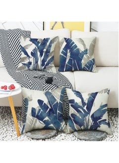 Buy Set of 4 Cushion Covers Decorative Throw Pillow cases for Living Room Garden Outdoor Décor in UAE