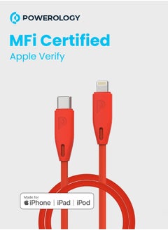 اشتري iPhone Charger Fast Charging Cable, USB-C to Lightning 2 Metre, Fast And Secure Charging Compatible with iPhone 14 Pro Max/14 Pro/14/13Pro Max/13 Pro/12 Mini/11/XS and more - Red في الامارات