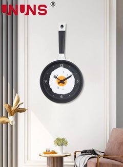 Buy Creative Wall Clock,3D Frying Pan Wall Mounted Clock,Kitchen Decor Fried Egg Shape Pot Design Wall Clock in UAE