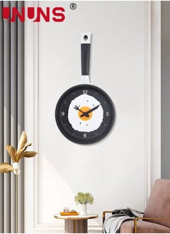 Buy Creative Wall Clock,3D Frying Pan Wall Mounted Clock,Kitchen Decor Fried Egg Shape Pot Design Wall Clock in UAE