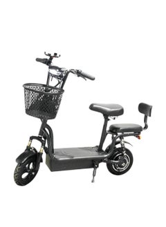 Buy 48V 500W Foldable Electric Scooter with Front Basket and 2 Seats in Saudi Arabia