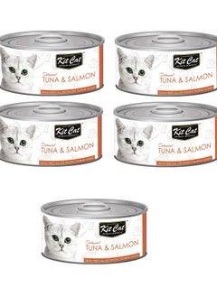 Buy 5Pc Tuna And Salmon Cat Wet Food 80g in UAE