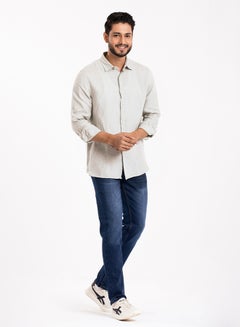 Buy COTTON GRAY CASUAL LONG SLEEVE SHIRT in UAE