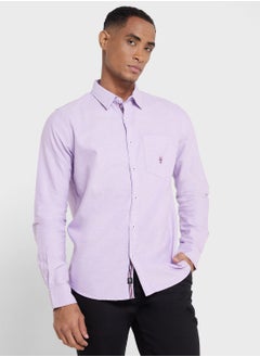 Buy Thomas Scott Men Purple Relaxed Cotton Casual Sustainable Shirt in Saudi Arabia