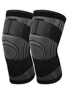 اشتري 2-Piece Knee Pads Running Bike Basketball  with Adjustable Strap Wrap M في السعودية